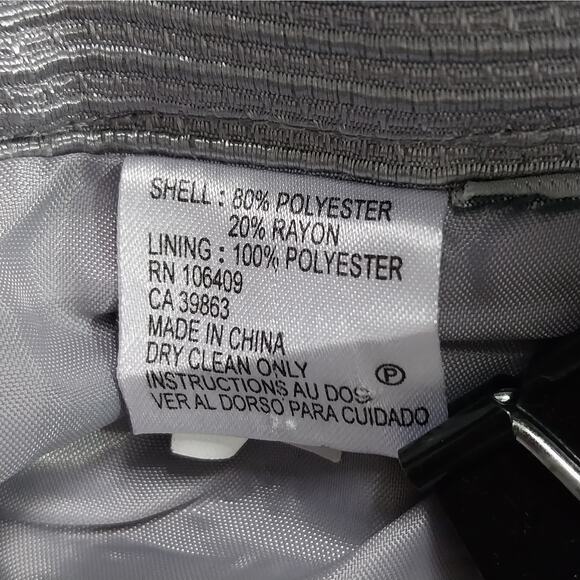 TAHARI! GLAMOROUS SILVER GRAY TEXTURED 2 PC SKIRT & JACKET, BLAZER SUIT! SZ 16 - Picture 11 of 12